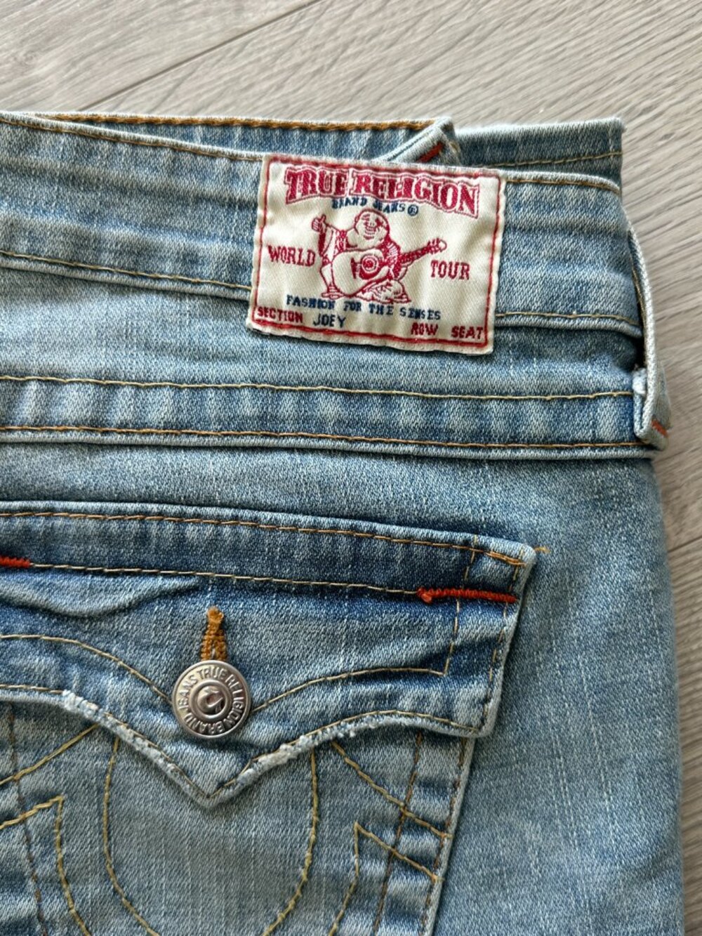 True Religion Joey Low Rise Flare Leg Size 28 Light Blue - Picture 7 of 11